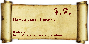Heckenast Henrik névjegykártya